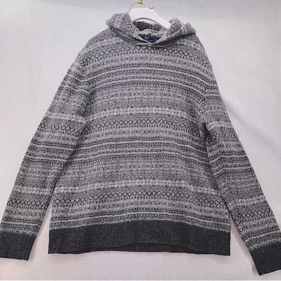 Men’s Vineyard Vines Pullover Hooded Sweater Merino Wool & Alpaca Blend Grey XL - Picture 1 of 4
